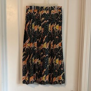 J. Crew Multicolor Animal Printed pleated Skirt